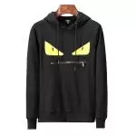 sweater homme fendi oversize hoodie zipper eyes noir